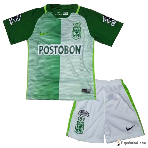 Camiseta Atlético Nacional Replica Primera Ropa Niños 2017/18 Verde